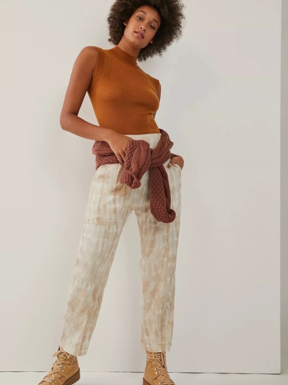 Anthropologie Mitra relaxed Tie-Dye High Waist ankle Pants Size 12